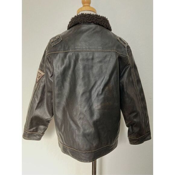 Hawke & Co. Toddler Boys 5 Faux Leather Aviator Jacket - Picture 3 of 11